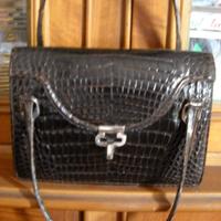 Borsa coccodrillo-pelle vintage anni '60