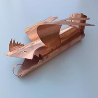 Drago pluviale rame 80 mm. scarico gronda