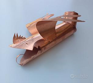 Drago pluviale rame 80 mm. scarico gronda