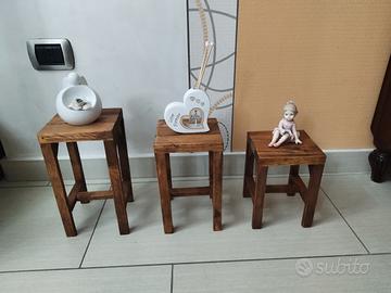 Alzatine in legno portaoggetti