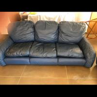 Intero salotto Busnelli Piumotto vintage pelle blu