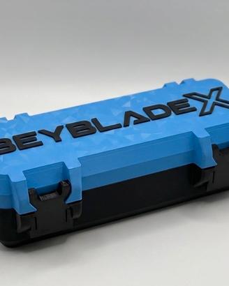 Deck Box Beyblade X azzurro/nero custodia con logo