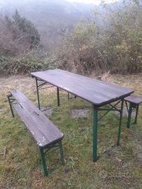 Set birreria da giardino tavolo e due panche 
