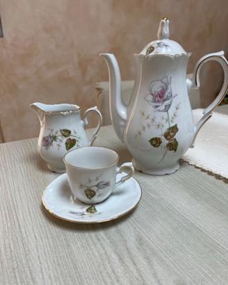 Set Caffetteria Porcellana Rose Oro