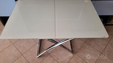 Tavolo Trasformabile Calligaris in Vetro e Acciaio
