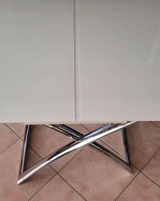 Tavolo Trasformabile Calligaris in Vetro e Acciaio