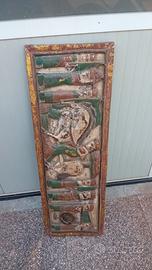 Quadro legno massicco sponda carretto siciliano 