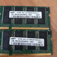 Ram portatile DDR 2x512 mb pc 2700