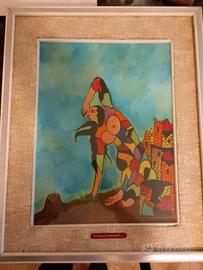 Dipinto su tela con cornice anni Settanta