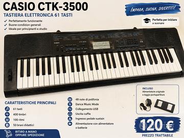 Casio CTK-3500 – Tastiera elettronica 61 tasti