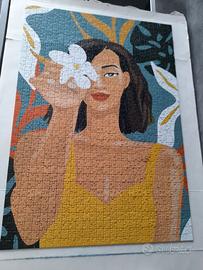 puzzle 1000 pezzi donna con fiore