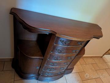 Mobile ingresso in massello legno noce " Vintage"