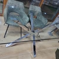 Tavolo vetro e metallo