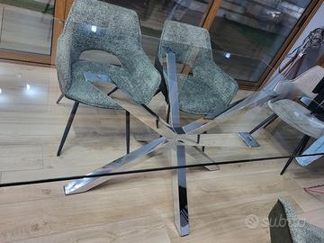 Tavolo vetro e metallo