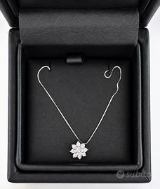 Collana oro bianco con diamanti naturali