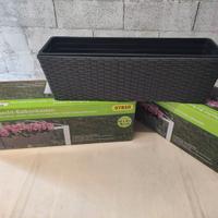 Fioriere da balcone in stile rattan