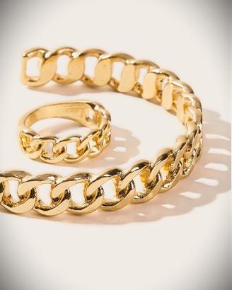 Set gioielli (bracciale e anello regolabili)