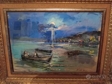 Dipinto su tela con cornice dorata