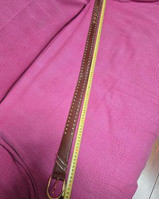 Cintura in pelle con strass