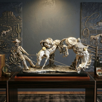 🐎Scultura Western – Cowboy e Cavalli Firmata A. S