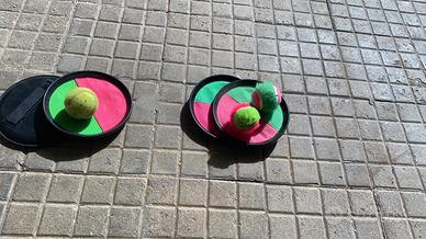 GIOCO DA SPIAGGIA RACCHETTE ROTONDE CATCH BALL