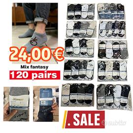 120paia calze uomo a 24€ new tg.40-46 fantasmini