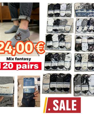 120paia calze uomo a 24€ new tg.40-46 fantasmini