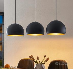 lampadario moderno nero sospeso per cucina 
