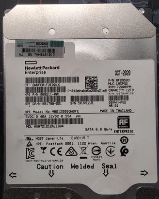 HP Enterprise 12 TB hard disk
