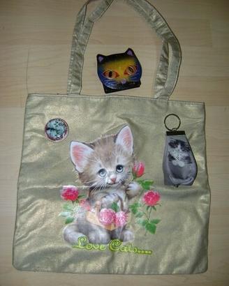Borsa borsetta tema felino micio gatto