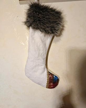 Calza Natalizia fatta a mano bimbo Pelo Pelliccia