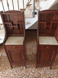 Coppia comodini d’epoca con piano in marmo