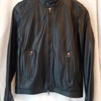 Giacca uomo pelle traforata nera