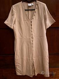 Abito donna in pura seta beige