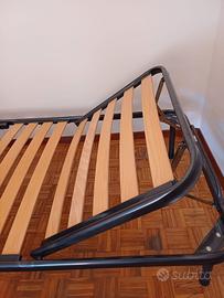 letto con doghe in legno, reclinabile mezza piazza