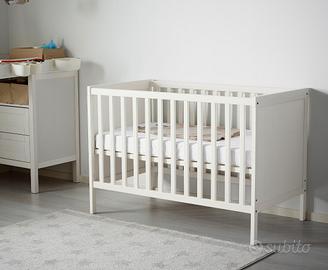Lettino IKEA SUNDVIK bianco con materasso-60x120cm