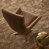 Poltrona di Lusso in Pelle con Pouf | G. Marelli