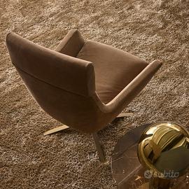 Poltrona di Lusso in Pelle con Pouf | G. Marelli