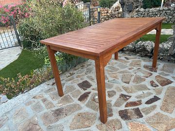 Tavolo  da esterno in legno pregiato 150x80