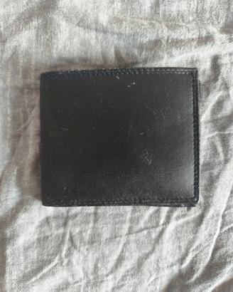 Portafoglio in pelle con portacarte nero