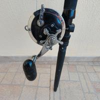 MULINELLO E CANNA DA PESCA DA TRAINA