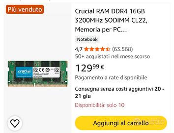 RAM DDR4 NUOVO 