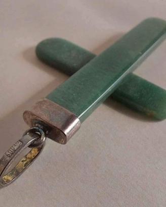 Ciondolo croce minerale avventurina,attacco argent