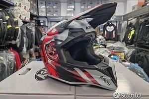 AIROH Casco Cross Wraaap - Cyber - Red
