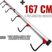 Supporto da parete per biciclette 6 ganci regolabi