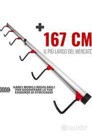 Supporto da parete per biciclette 6 ganci regolabi