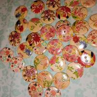 bottoni nuovi in legno lucido 2 lati