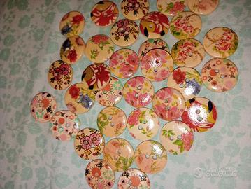 bottoni nuovi in legno lucido 2 lati