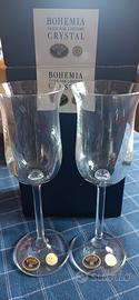 Coppia bicchieri cristallo Boemia
