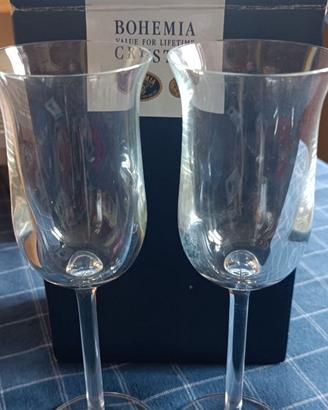 Coppia bicchieri cristallo Boemia
